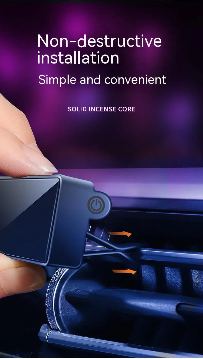 Black car air vent aromatherapy LED light with fragrance stick compartment