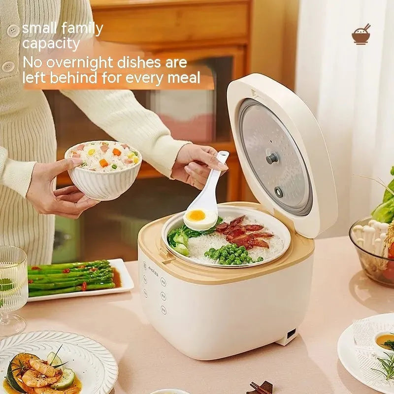 White intelligent multi-function rice cooker with 3 litre capacity and six cooking functions