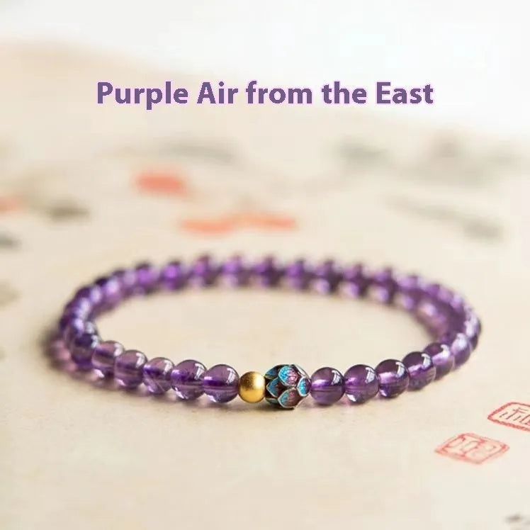 Retro style lotus bracelet in nine purple colour for women's jewellery and travel gifts