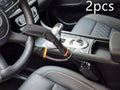 Red iron steering wheel lock for General Motors cars showing copper lock core