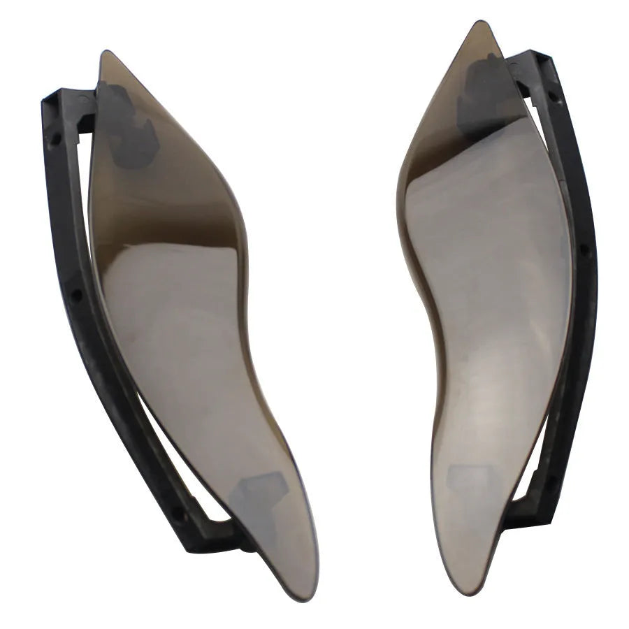 Harley Davidson trike windshield side wing kit in ABS plastic, black and smoked colour options