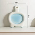 Ceramic cat bowl with non-slip rubber base in blue colour