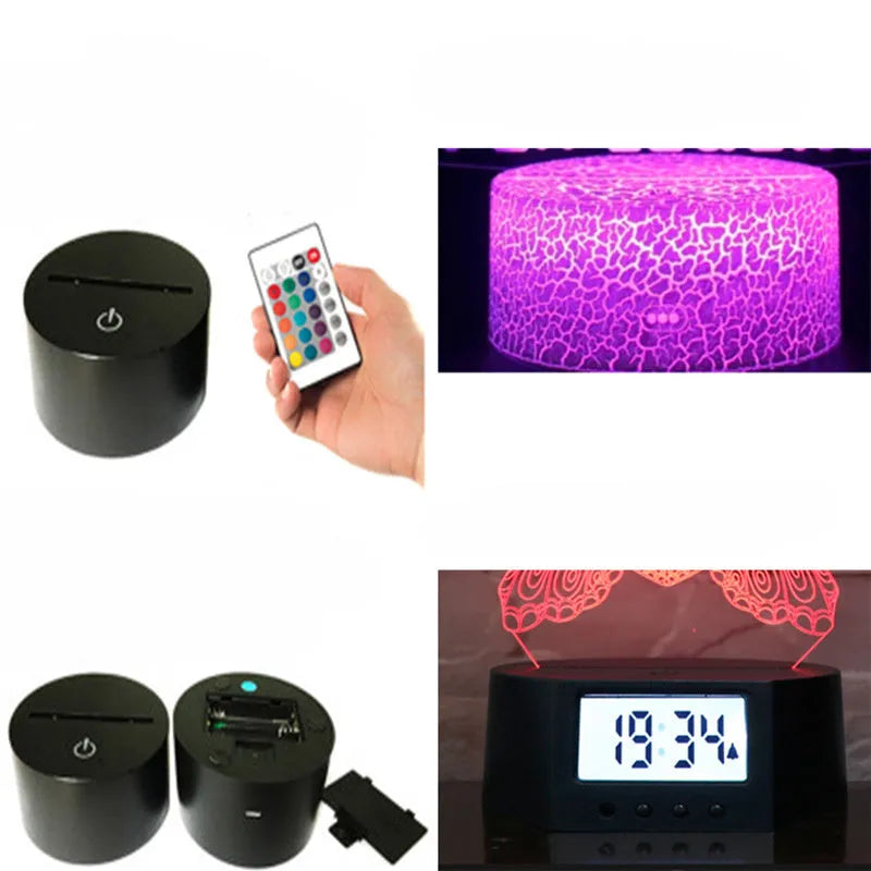 Shark Series 3D acrylic LED table lamp with remote control on a wooden desk