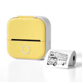 Mini pink thermal printer with rabbit ear protective case and USB charging cable