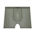 Men's satin ice silk seamless boxer shorts in mid-waist style, shown in dark grey colour.