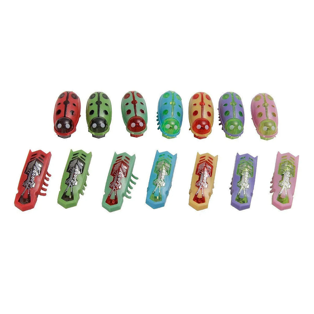 Electric toothbrush worm cat teaser toy showing iron cow and ladybug designs with nano jumping insect motion