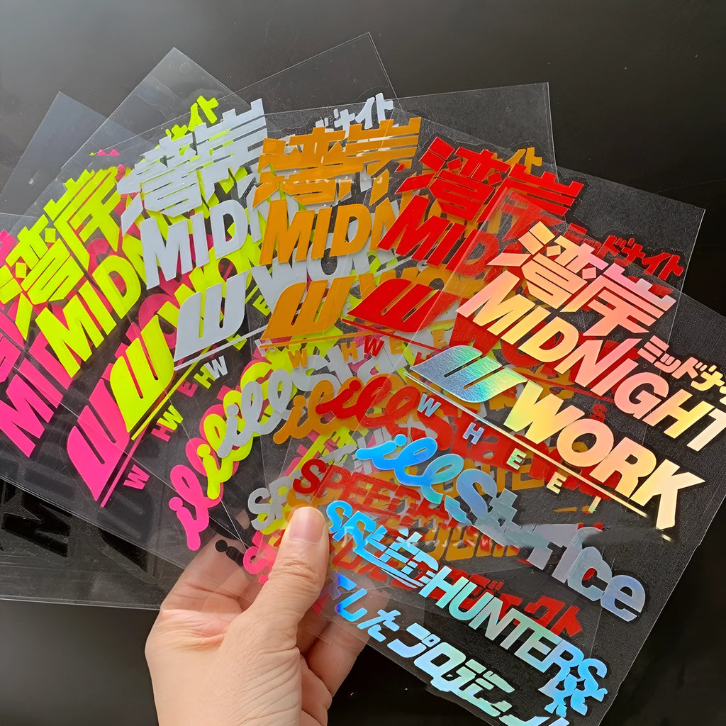 Motorcycle reflective safety sticker PET material 16cm x 11cm dimensions