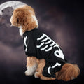 Halloween pet clothing with luminous skull bones pattern on four-legged dog costume