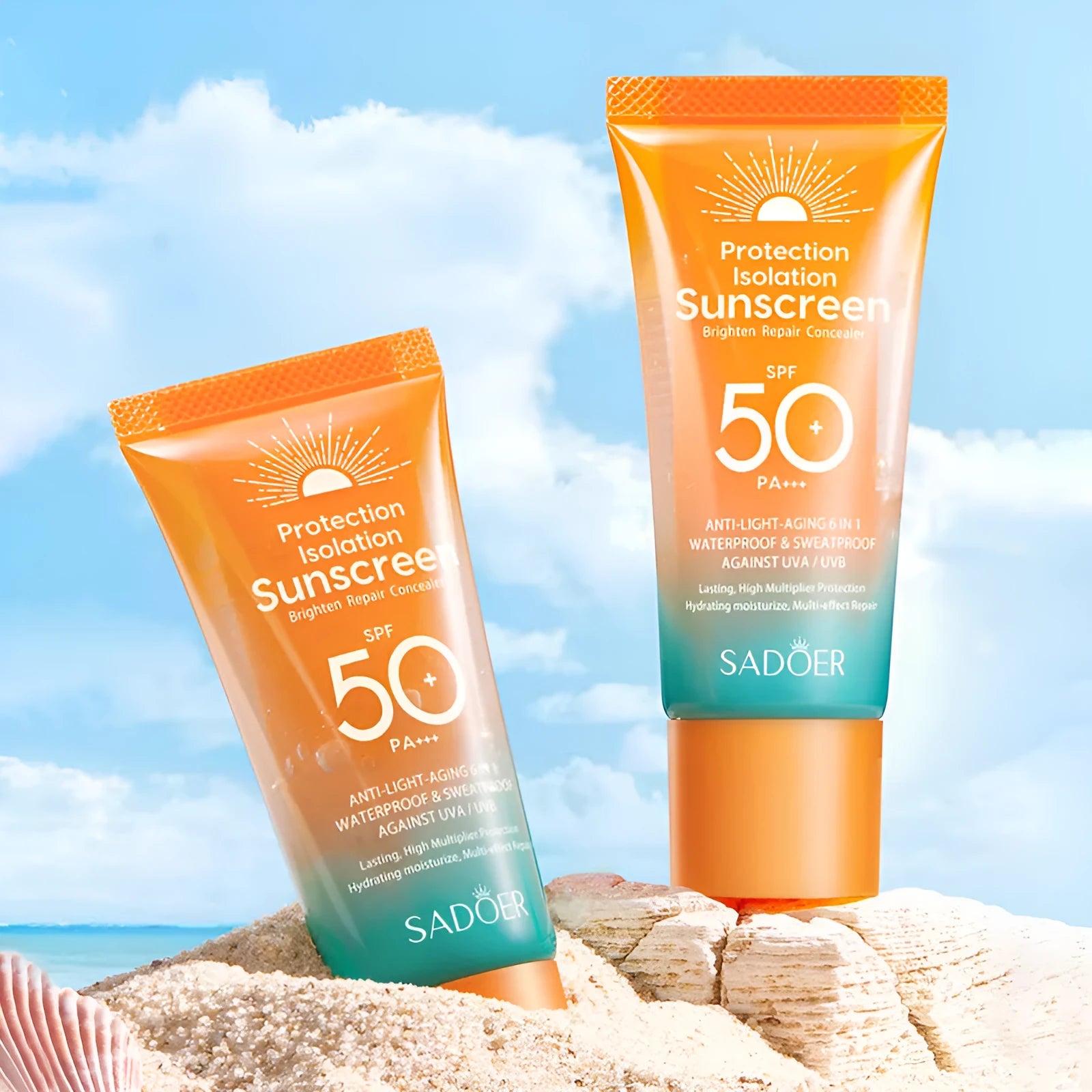 Double Tube Multi-Effect Repair Isolation Sunscreen 50g tube universal skin type