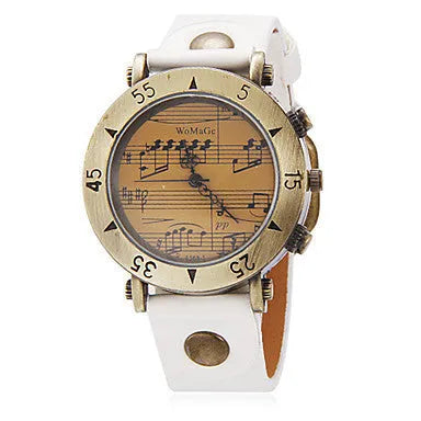 Men's wristwatch with a music symbol design on the dial in one of nine colour options.