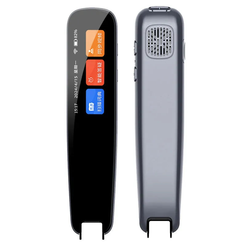 Universal talking pen for offline English scan translation in dark grey or white colours