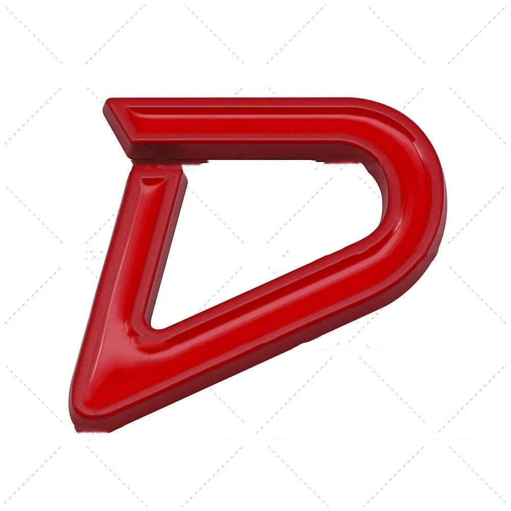 Metal car bumper decorative sticker in SD D S sizes with red silver and red black colour options