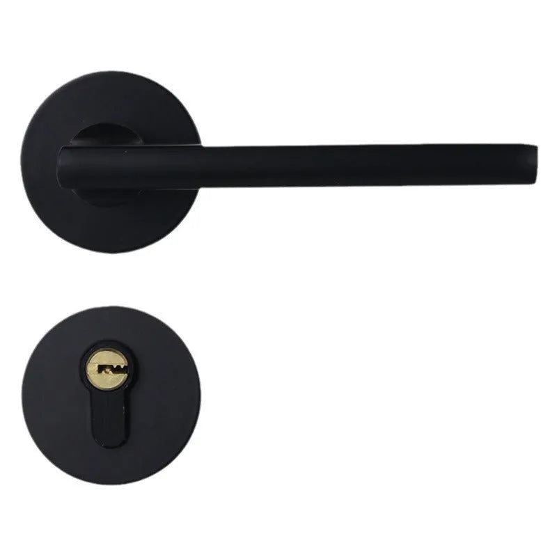 Aluminium alloy split magnetic door lock handle for indoor timber doors