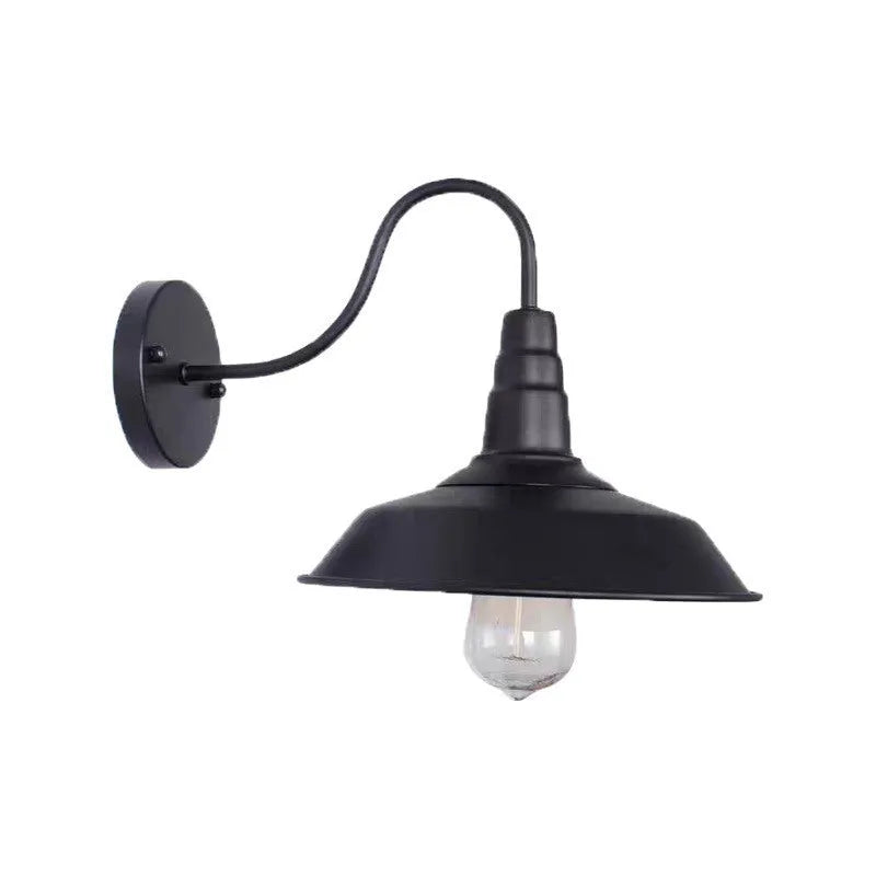 Retro villa courtyard wall lamp in copper and silver finishes with right and oblique angle mounting options