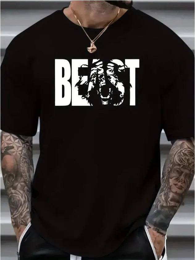 Cotton retro short sleeve t-shirt for men youth group work clothes black art sculpture design front view