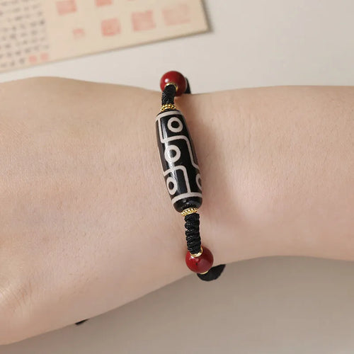 Tibetan agate Dzi bead shrinkable bracelet men's original design with natural stone