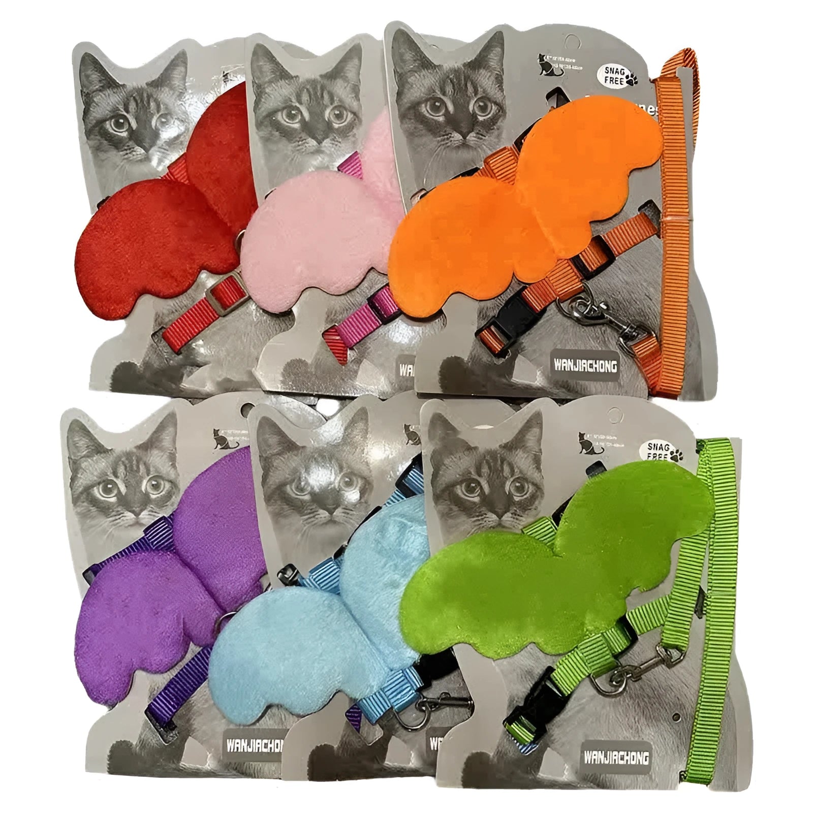 Universal adjustable pet chest harness in six colours for cats and small dogs under 6kg