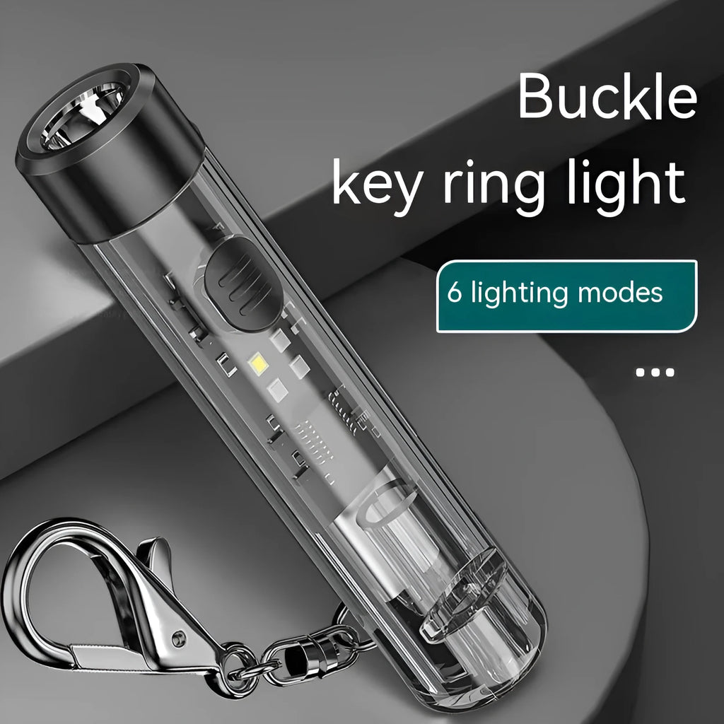 Black portable USB rechargeable outdoor flashlight with charging cable