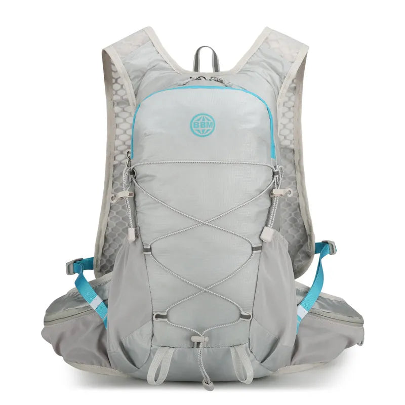 20L lightweight outdoor cycling hiking backpack in blue with multiple compartments and breathable back panel