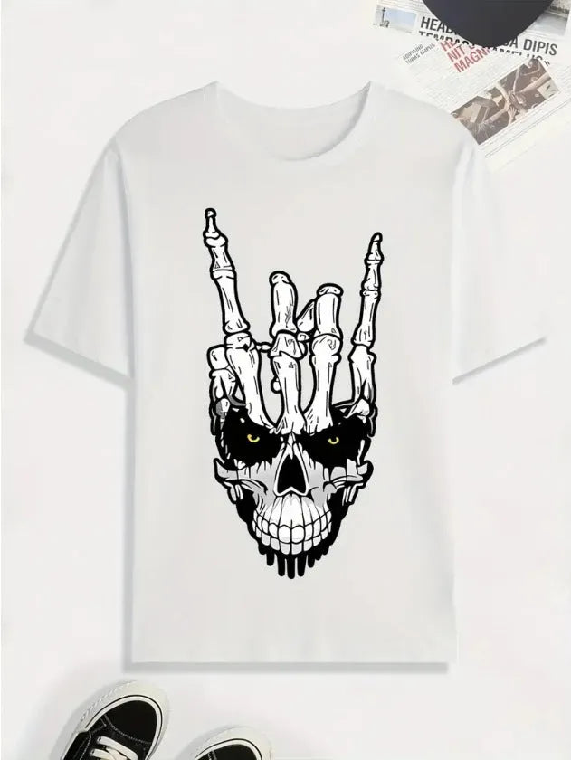Cotton retro short sleeve t-shirt for men youth group work clothes black art sculpture design front view