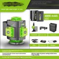 Green 16-line laser level tool with nylon and aluminium housing on a work surface.