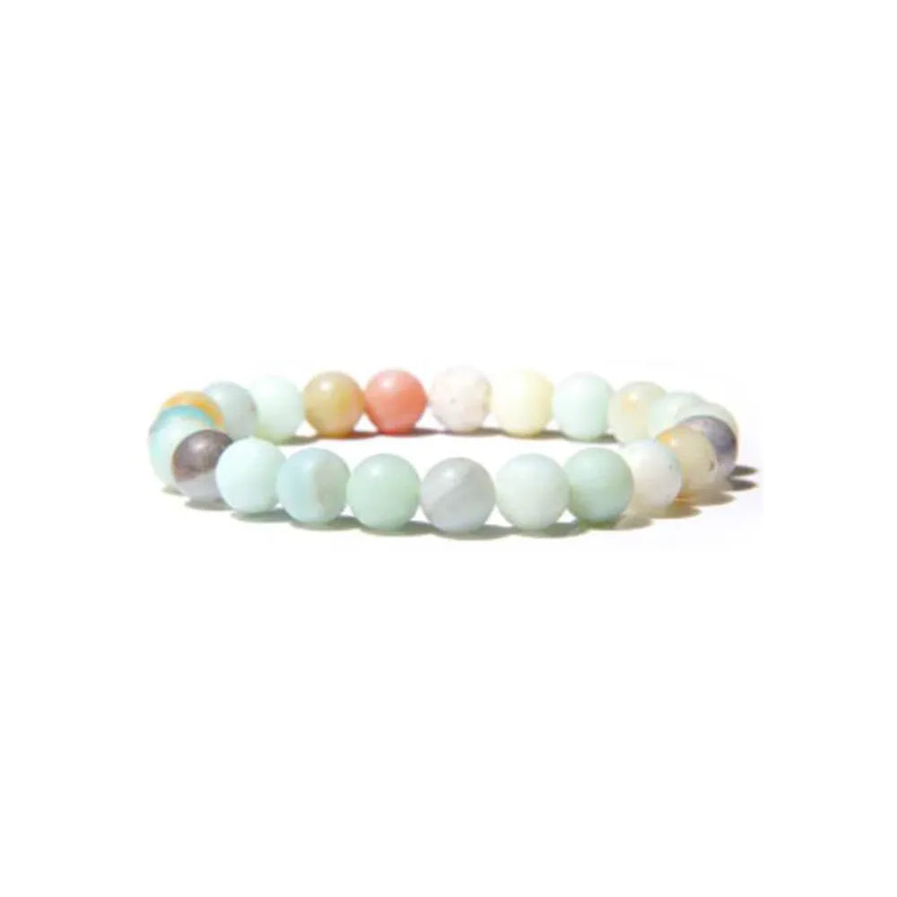 Handmade 8mm natural stone beads bracelet in geometric shape with multiple colour options