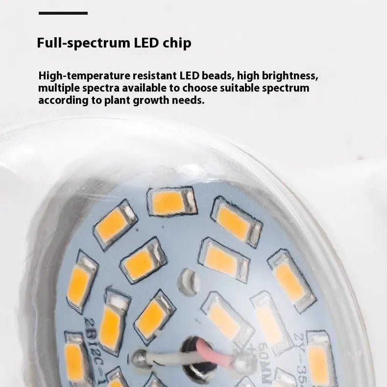LED plant fill light bulb with PC shell for indoor chrysanthemum succulent dragon fruit passion fruit growing