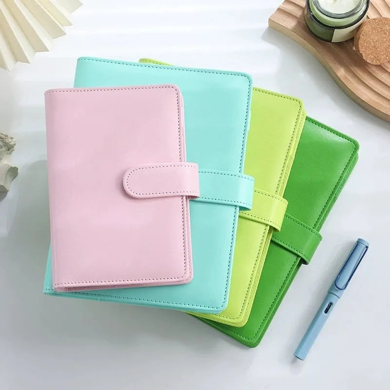 A5 PU leather zippered notebook binder cover in a choice of 11 solid colours.