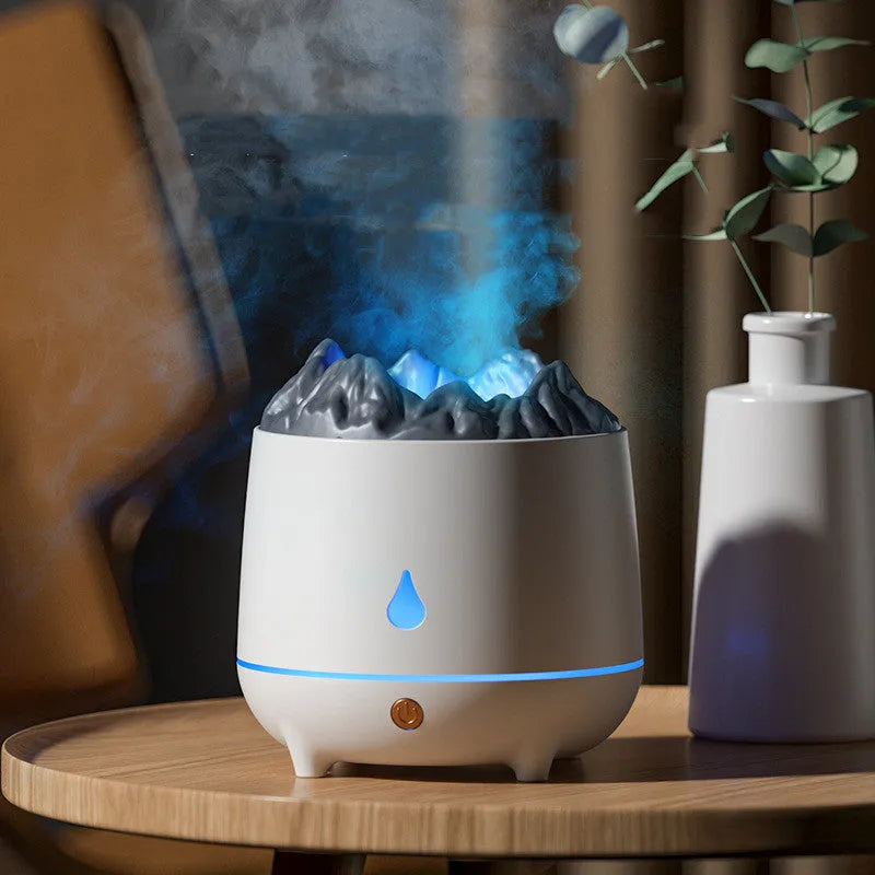 Volcano design humidifier aromatherapy diffuser in white or black with USB connection