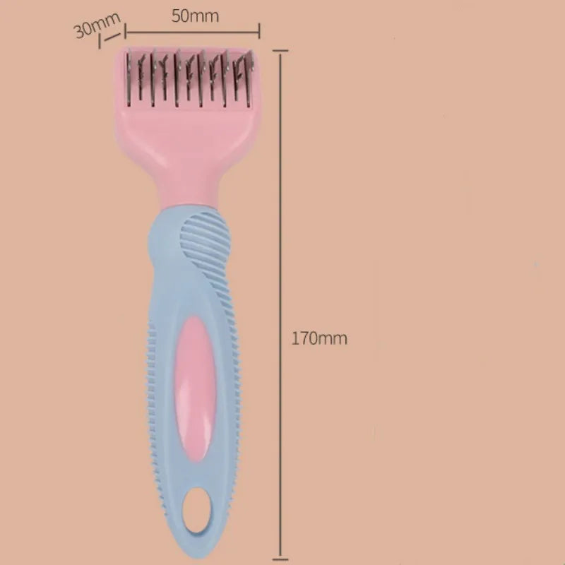 Stainless steel pet grooming comb with four different comb types