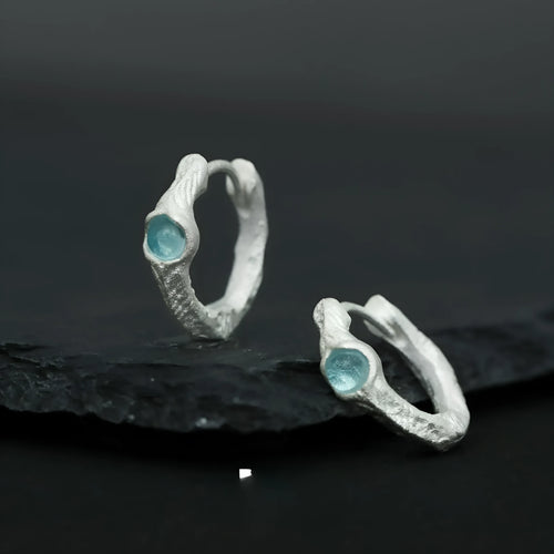 925 sterling silver geometric ear clip with burnt silver electroplated finish