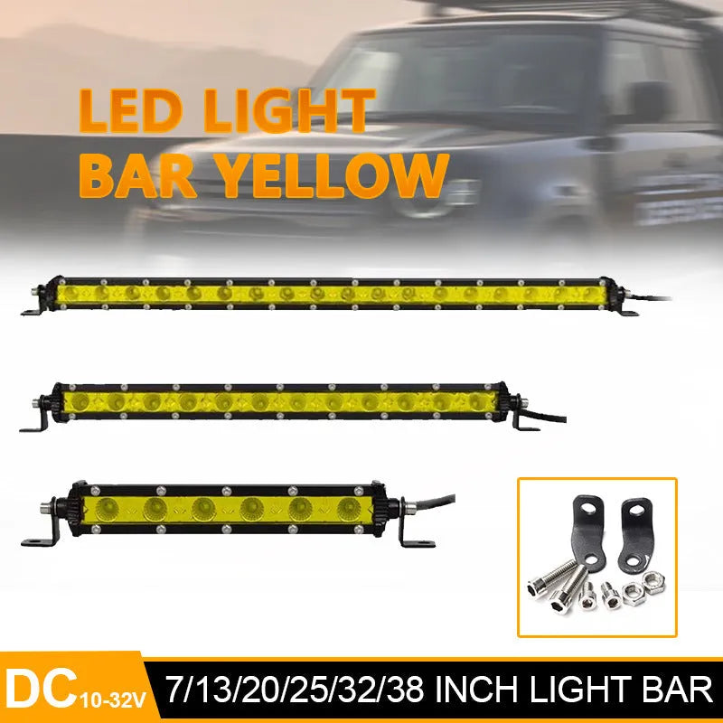 25 inch single row LED car light bar with aluminium housing and mounting brackets