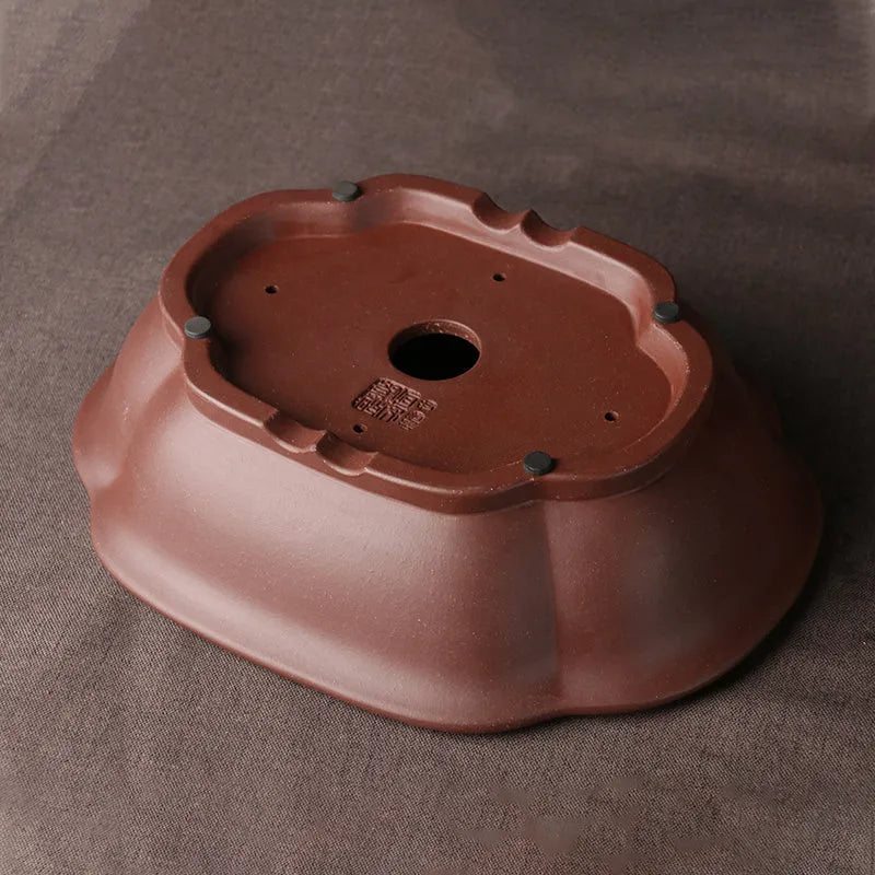 Handmade purple clay bonsai basin rectangular shape classical Chinese style