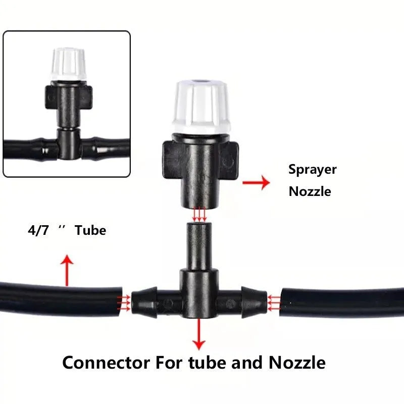 10 metre garden irrigation hose water mist system with 10 micro spray units