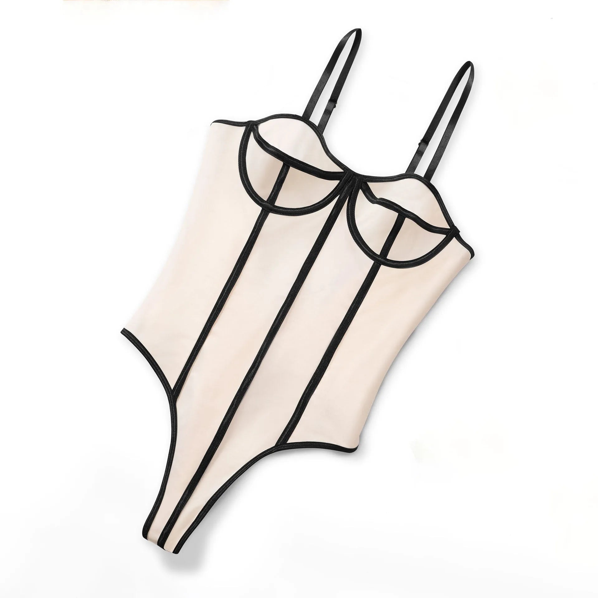 Khaki women's bodybuilding jumpsuit with hollow out design and contrast colour panels.