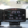 X1 English version automotive OBD diagnostic instrument with LED display on metal housing.