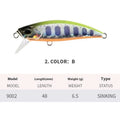 Japanese submerged Mino soft plastic fishing lure, 48mm long, for snakehead and Mandarin fish.