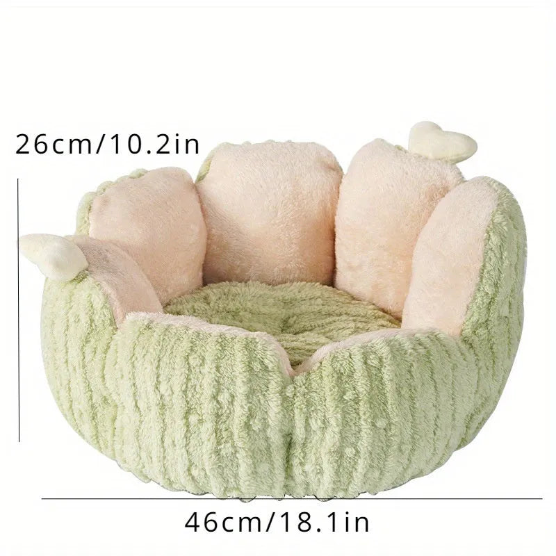 Purple cactus cat litter kennel with soft fabric and washable cushion for indoor use