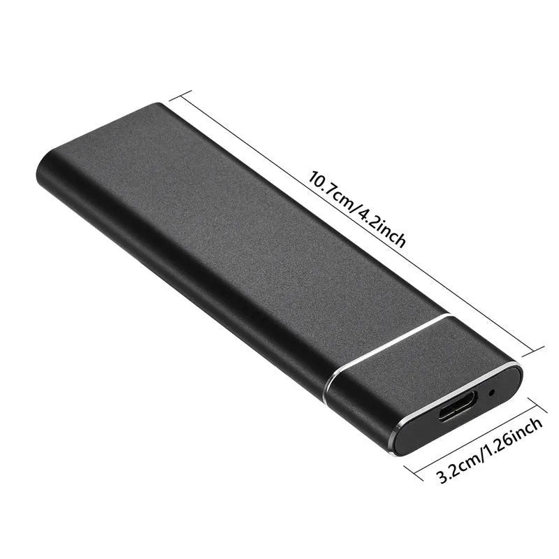High-speed SSD mobile hard disk with metal shell in black, blue, orange, red, or silver colour options