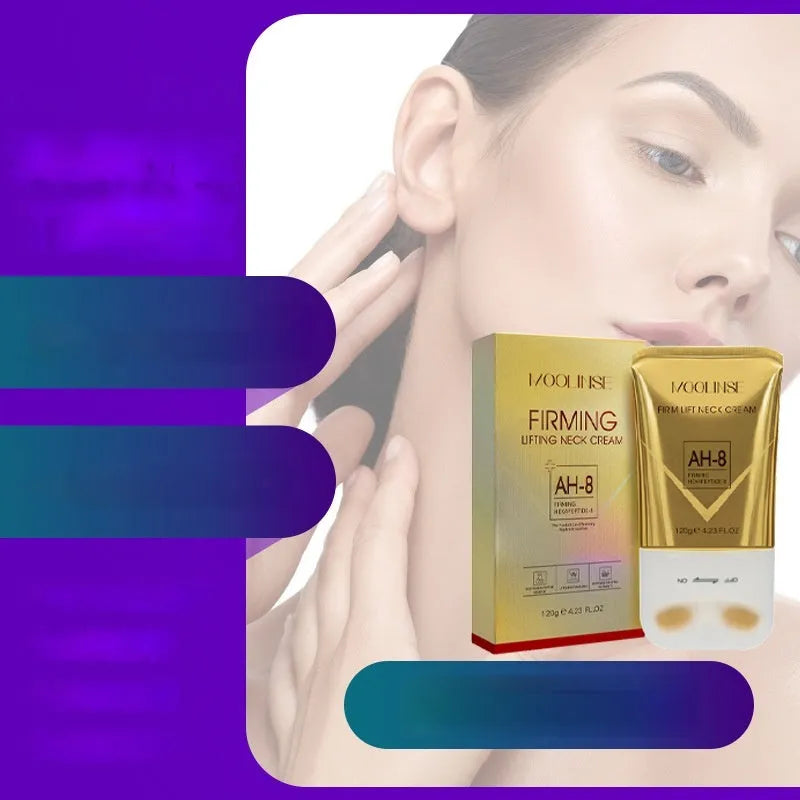Neck moisturising cream with roller applicator for dry skin treatment