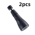 Universal pressurised faucet sprayer adapter with rotating head in silver finish