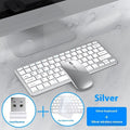 Ultra-thin wireless keyboard and mouse combo set in black, gun colour, or silver finish with rechargeable batteries