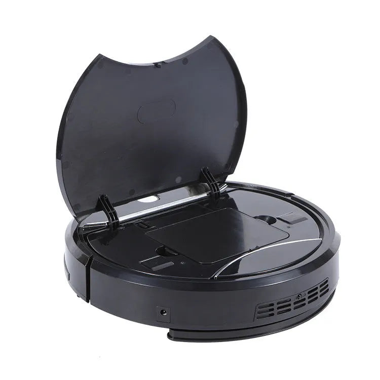 Jieshi D502 automatic recharge sweeping robot in white and black with remote control, 300ml capacity