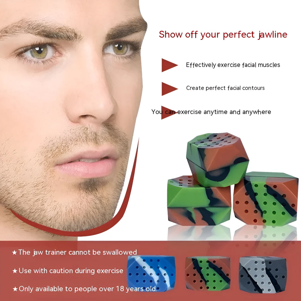 Camouflage silicone facial muscle fitness balls for jaw exercise training