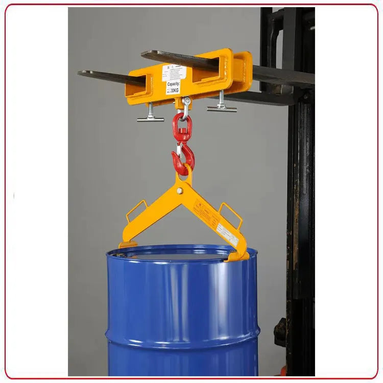 MK forklift lifting hook with rotatable drum and safety lock, iron construction for 25 tonne capacity.