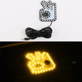 Car USB plug finger gesture light showing thumbs up, OK sign, and scissor hand controls with yellow and RGB LED colours