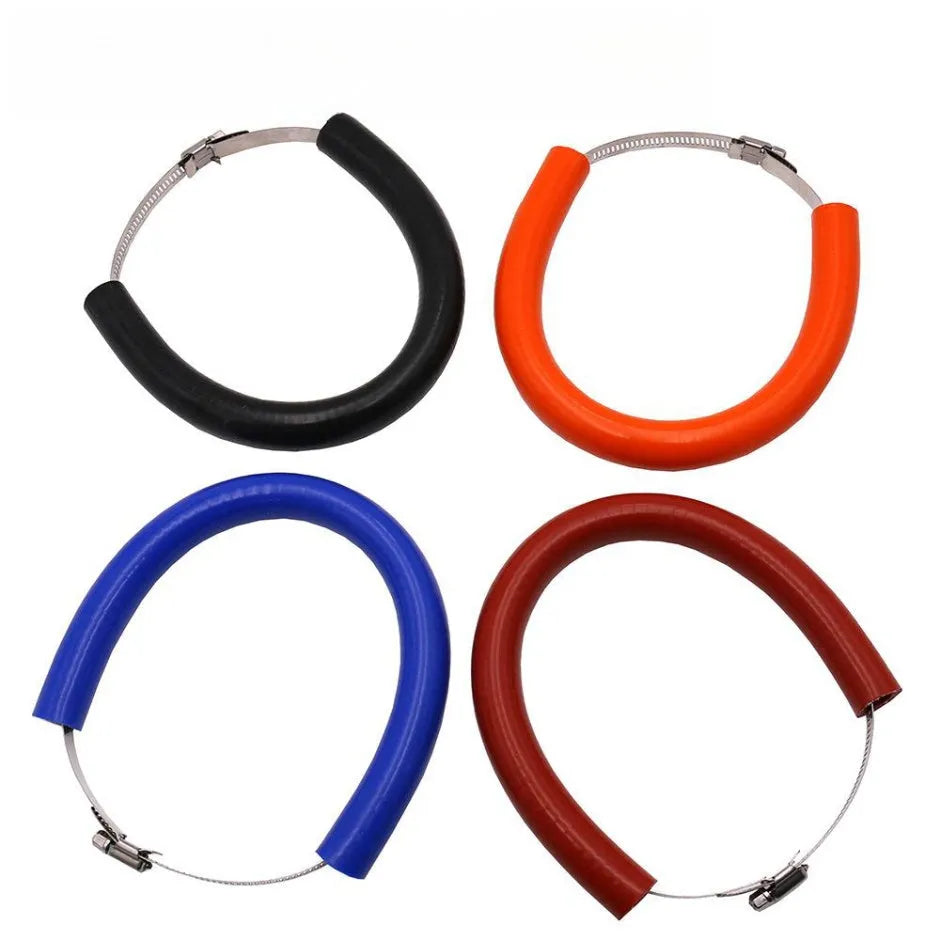 Universal motorcycle exhaust pipe anti-drop wring in black, blue, and orange colours