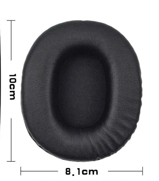Two black PU leather headphone earmuff covers for Sony 1R model, shown as a pair.
