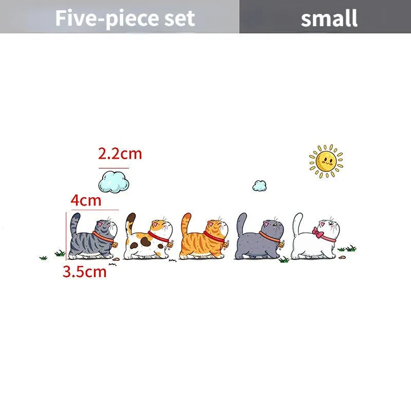 Waterproof PVC car sticker showing five climbing cats design for vehicle decoration