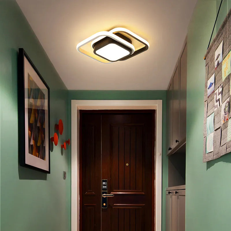 Modern Nordic aluminium ceiling light with geometric design for hallway corridor illumination